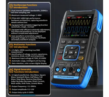 Handheld 3in1 Oscilloscope Multimeter Signal Generator