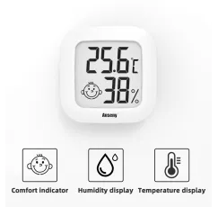 Termometras / drėgmėmatis su komforto indikacija