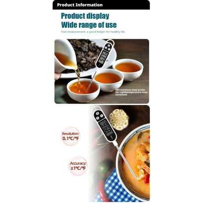 Digital food thermometer with LCD display
