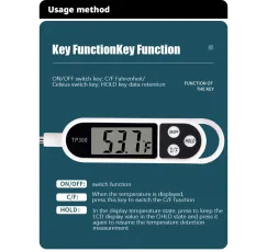 Digital food thermometer with LCD display
