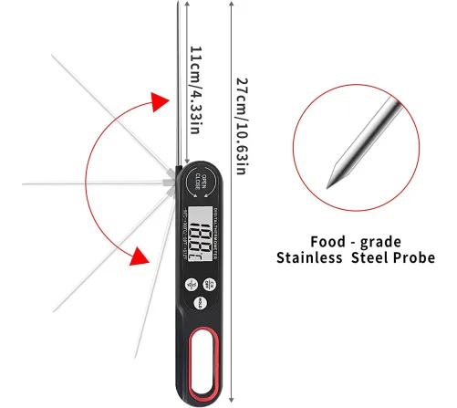 Kitchen thermometer digital foldable