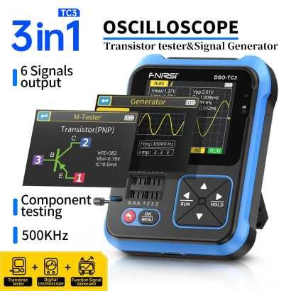 DSO-TC3 3-IN-1 Handheld Digital Oscilloscopes Signal Generator Transistor Tester